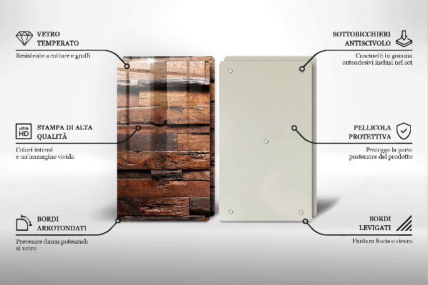 Protection plaque induction Planches de bois décoratives