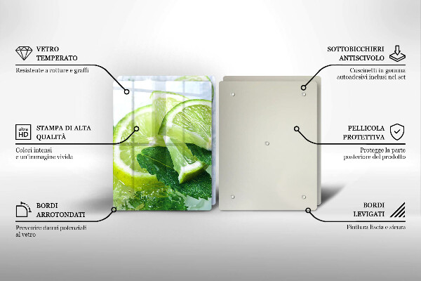 Protection plaque induction Citron vert menthe et glace