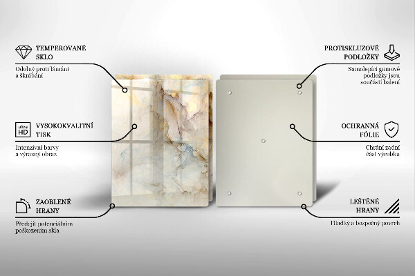 Protection plaque induction Texture de marbre avec de l'or