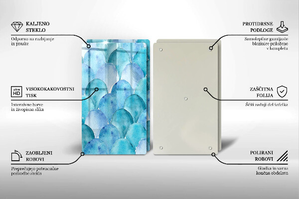 Protection plaque induction Écailles d'aquarelle