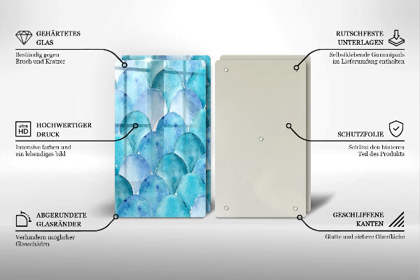 Protection plaque induction Écailles d'aquarelle