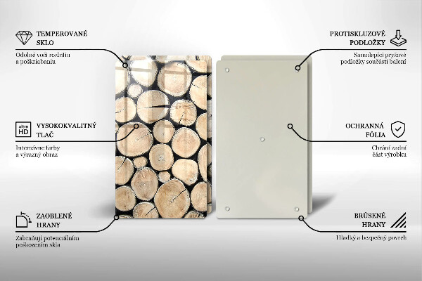 Cache plaque de cuisson Troncs d'arbres en bois
