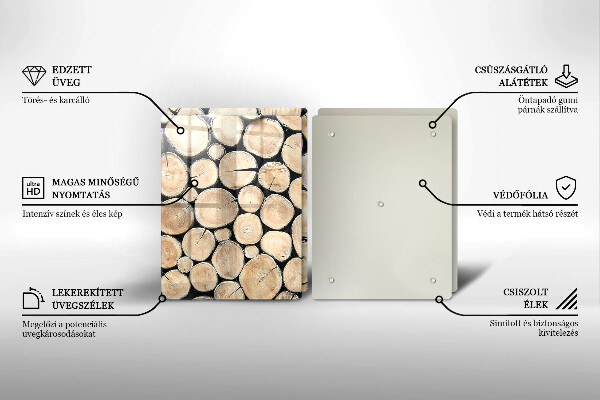 Cache plaque de cuisson Troncs d'arbres en bois