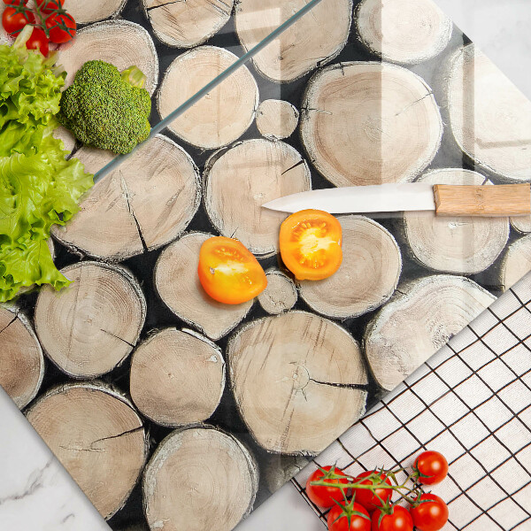 Cache plaque de cuisson Troncs d'arbres en bois