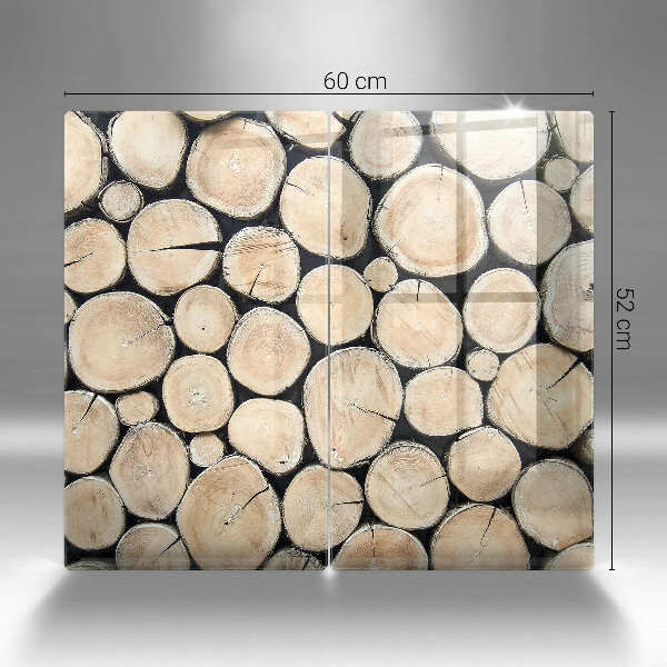Cache plaque de cuisson Troncs d'arbres en bois