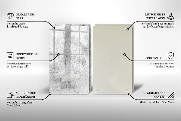 Protection plaque induction Texture béton