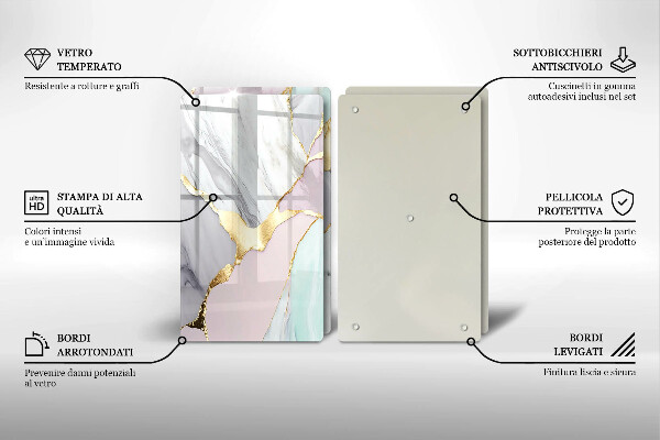 Protection plaque induction Marbre pastel