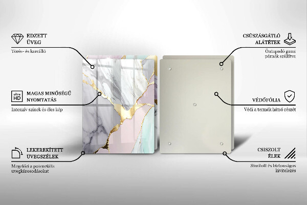 Protection plaque induction Marbre pastel