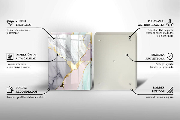 Protection plaque induction Marbre pastel