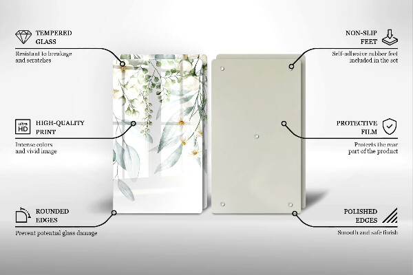 Protection plaque induction Plantes aquarelles