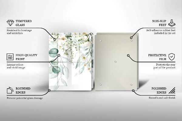 Protection plaque induction Plantes aquarelles