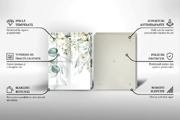 Protection plaque induction Plantes aquarelles