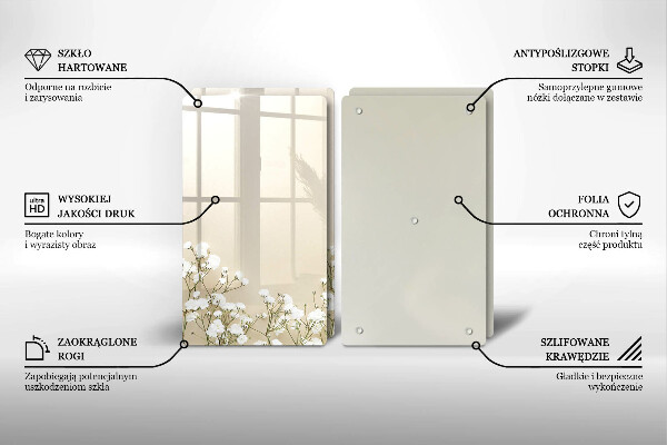 Protection plaque induction Fleurs de bohème en plâtre