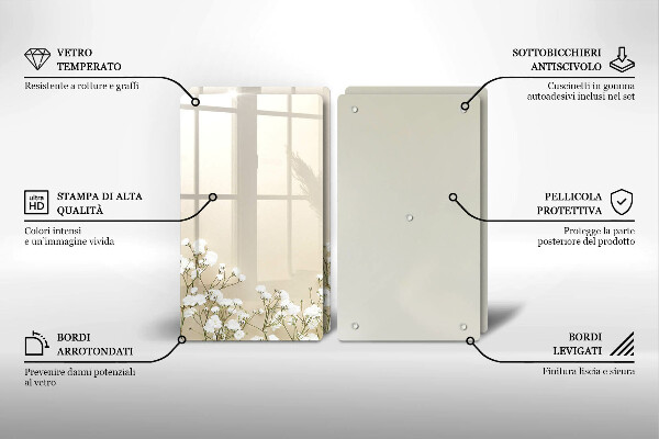 Protection plaque induction Fleurs de bohème en plâtre