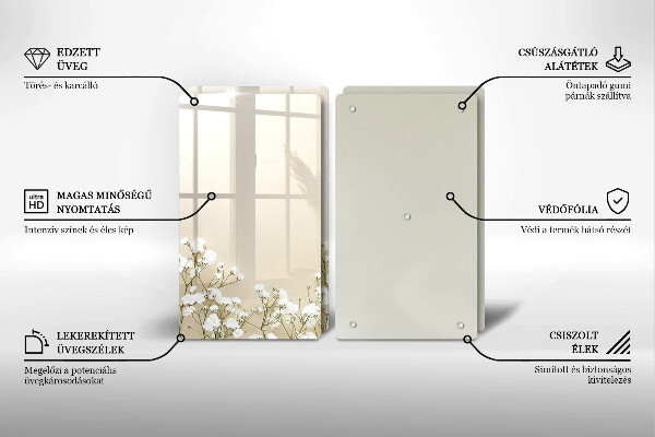 Protection plaque induction Fleurs de bohème en plâtre