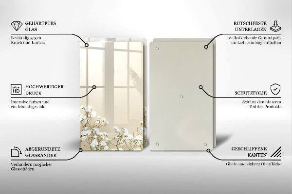 Protection plaque induction Fleurs de bohème en plâtre