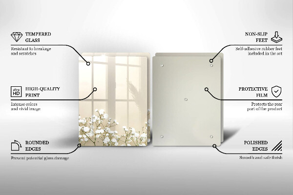 Protection plaque induction Fleurs de bohème en plâtre