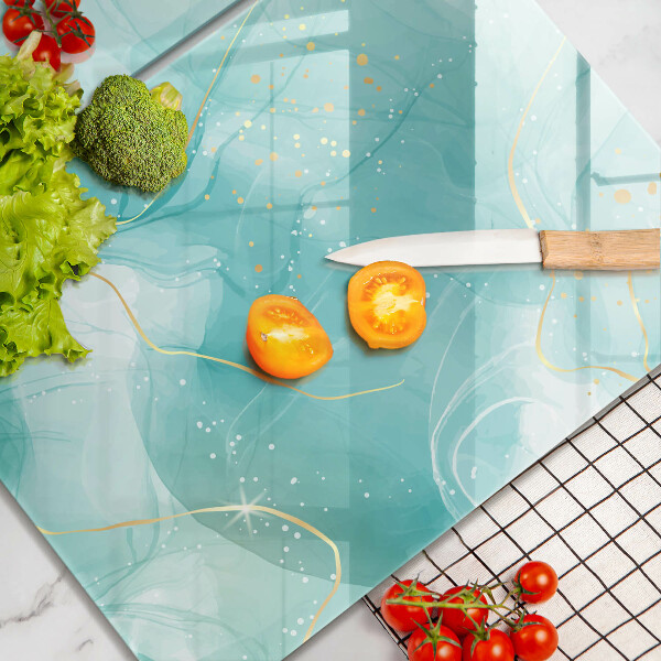 Protection plaque induction Abstraction bleue et dorée