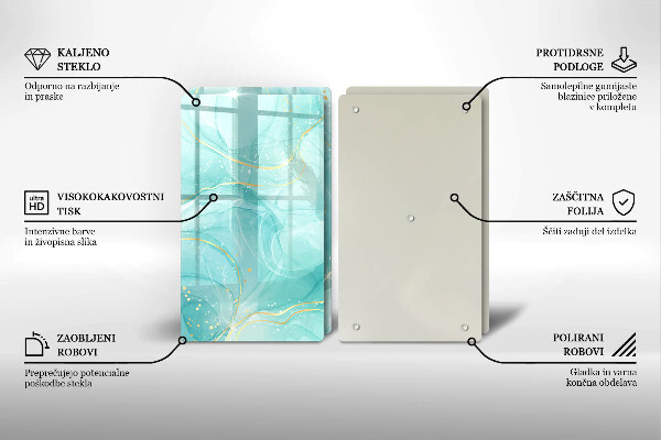 Protection plaque induction Abstraction bleue et dorée