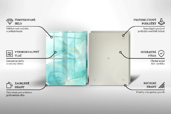 Protection plaque induction Abstraction bleue et dorée