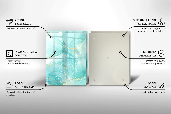 Protection plaque induction Abstraction bleue et dorée