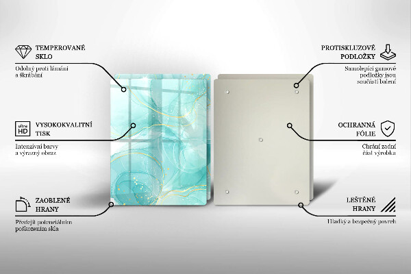 Protection plaque induction Abstraction bleue et dorée