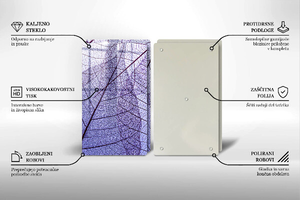 Protection plaque induction Feuilles veinées