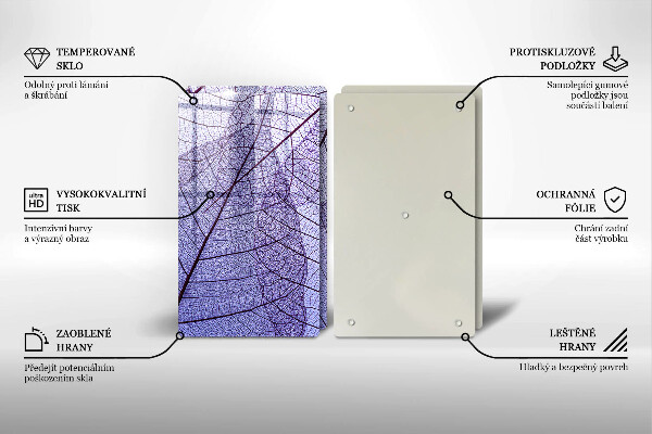 Protection plaque induction Feuilles veinées