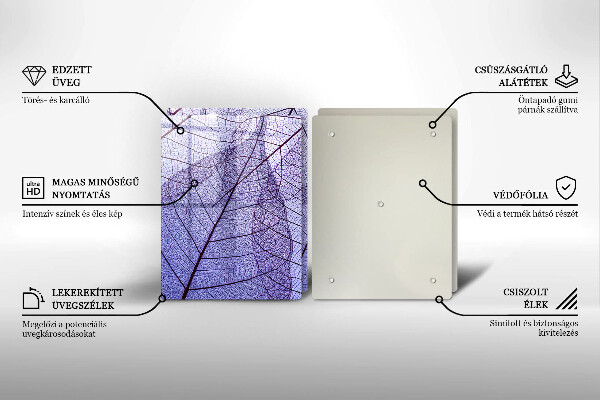 Protection plaque induction Feuilles veinées