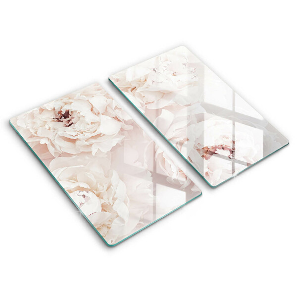 Protection plaque induction Pivoines pastel