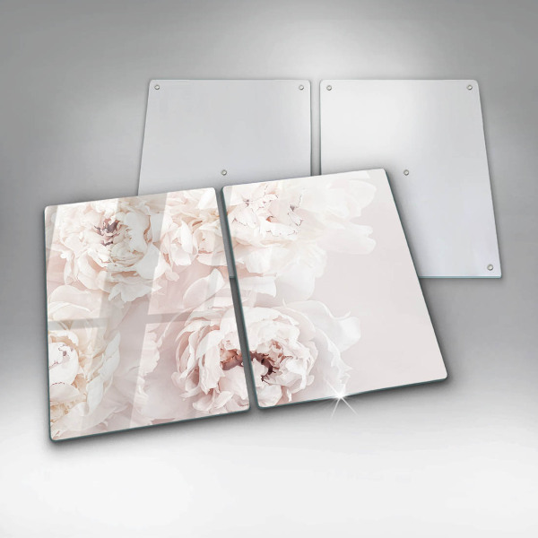 Protection plaque induction Pivoines pastel