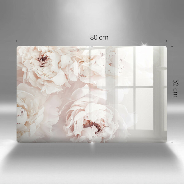 Protection plaque induction Pivoines pastel