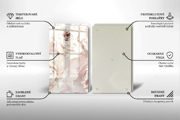 Protection plaque induction Pivoines pastel