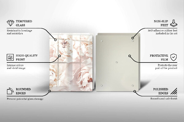 Protection plaque induction Pivoines pastel