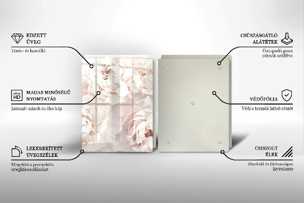 Protection plaque induction Pivoines pastel