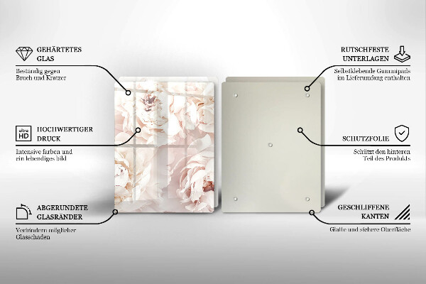 Protection plaque induction Pivoines pastel