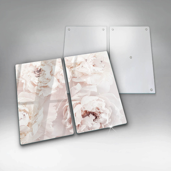 Protection plaque induction Pivoines pastel