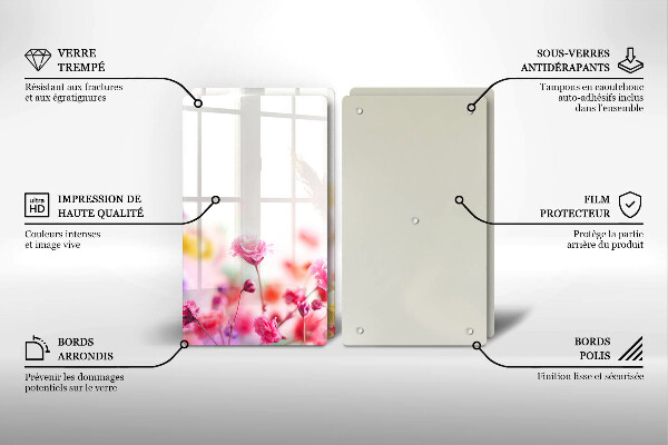 Protection plaque induction Prairie fleurie