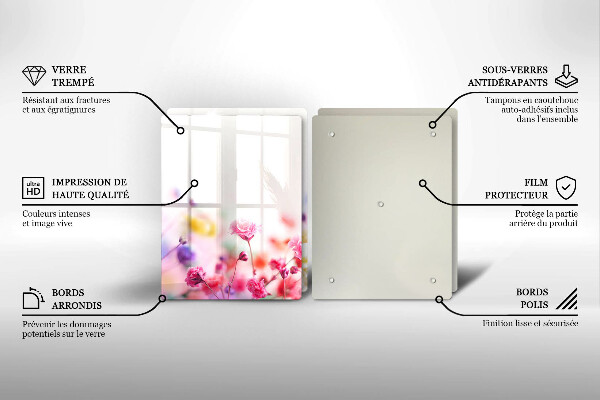 Protection plaque induction Prairie fleurie