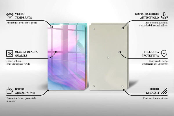 Protection plaque induction Plumes pastels
