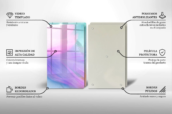 Protection plaque induction Plumes pastels