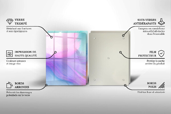 Protection plaque induction Plumes pastels