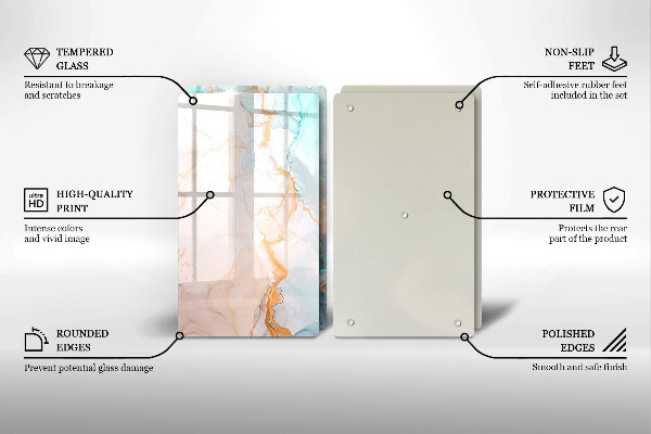 Protection plaque induction Abstraction de marbre