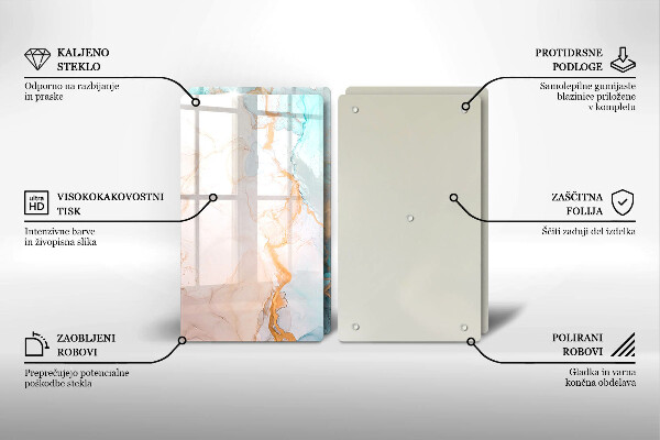 Protection plaque induction Abstraction de marbre