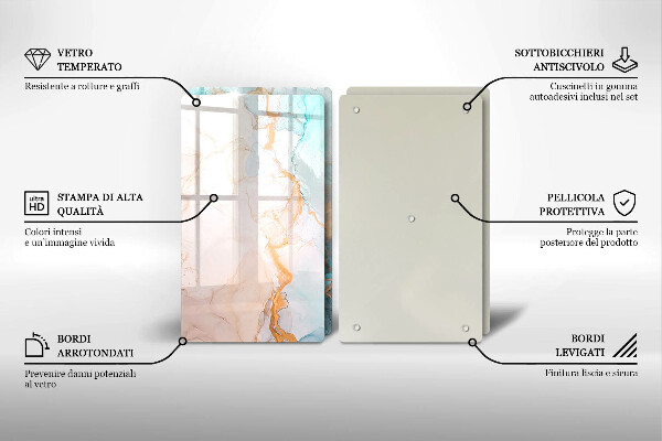 Protection plaque induction Abstraction de marbre