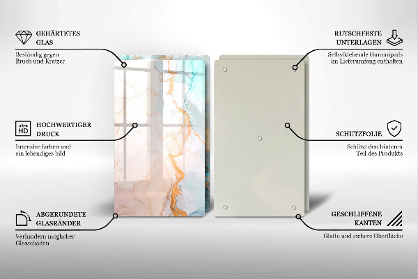 Protection plaque induction Abstraction de marbre