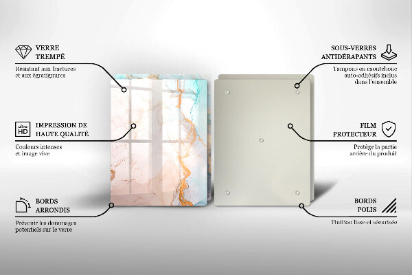 Protection plaque induction Abstraction de marbre