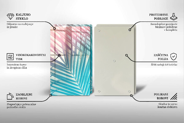 Protection plaque induction Feuilles pastel