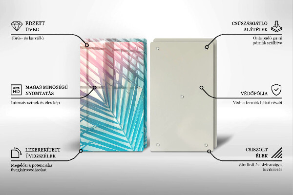 Protection plaque induction Feuilles pastel