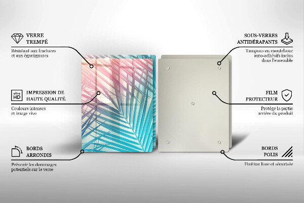 Protection plaque induction Feuilles pastel